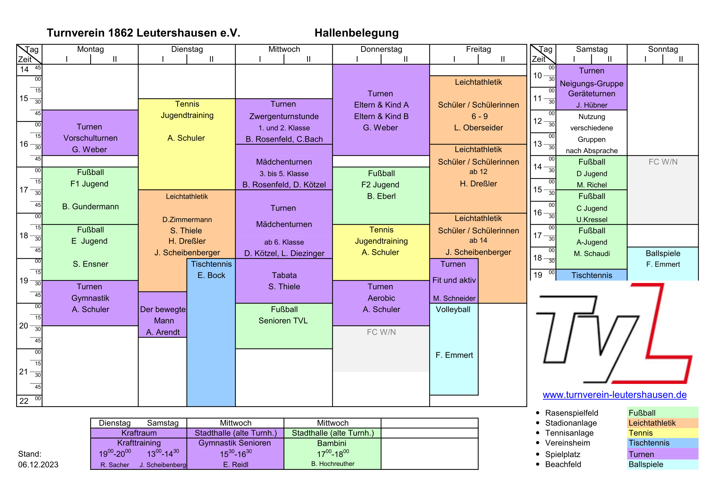 TVL Hallenbelegung